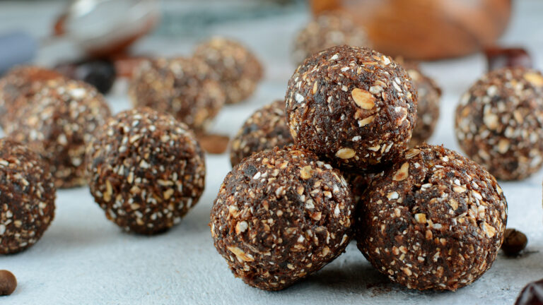 Close-up of sugar-free, no bake, donut holes